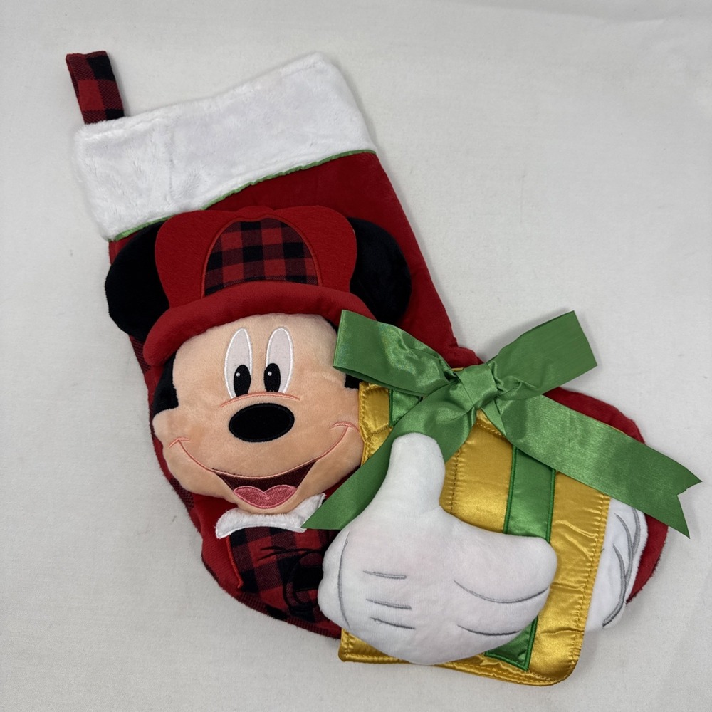 Mickey Mouse Stocking Holding Present Stocking Disney Christmas